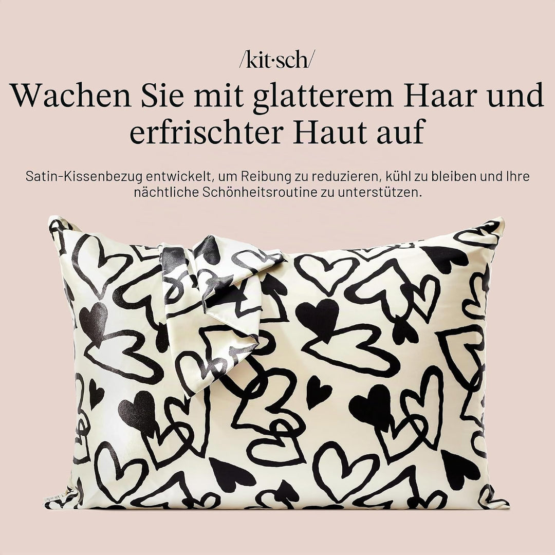 Kitsch Satin-Kissenbezug für Haar und Haut, Queen-Size-Grösse, weicher als Maulbeerseide-Kissenbezüg