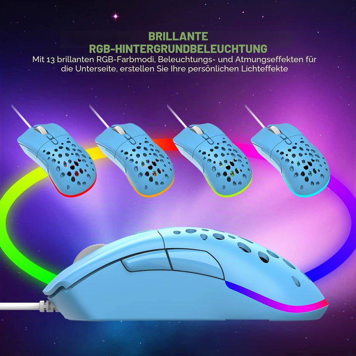 ZIYOU LANG D19 Mäuse Gaming-Maus, kabelgebundene Gaming-Mäuse für Laptop PC RGB-Maus Gaming, program