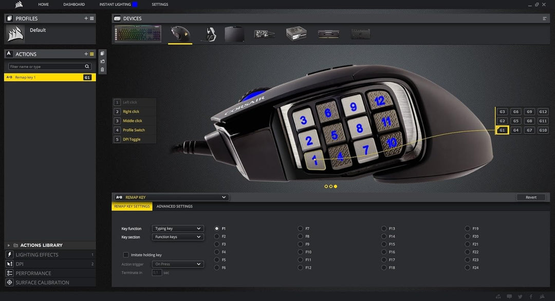 Corsair, USB, Scimitar Pro RGB – MMO Gaming Maus – 16.000 DPI optischer Sensor – 12 programmierbare
