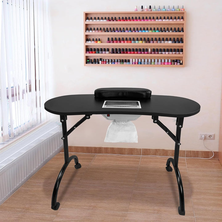 Faltbar Maniküretisch mit Absaugung, 98x44 x77 cm Maniküre Tisch Nageltisch mit Staubbeutel Tragbare