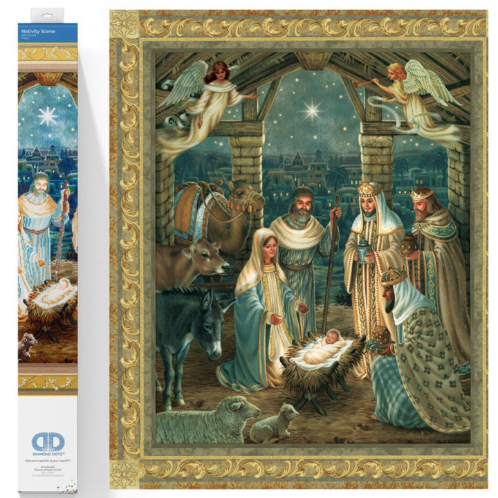 Diamond Dotz DD15-002 Weihnachtskrippe, ca. 85 x 100 cm gross, Diamond Painting, Malen mit Diamanten