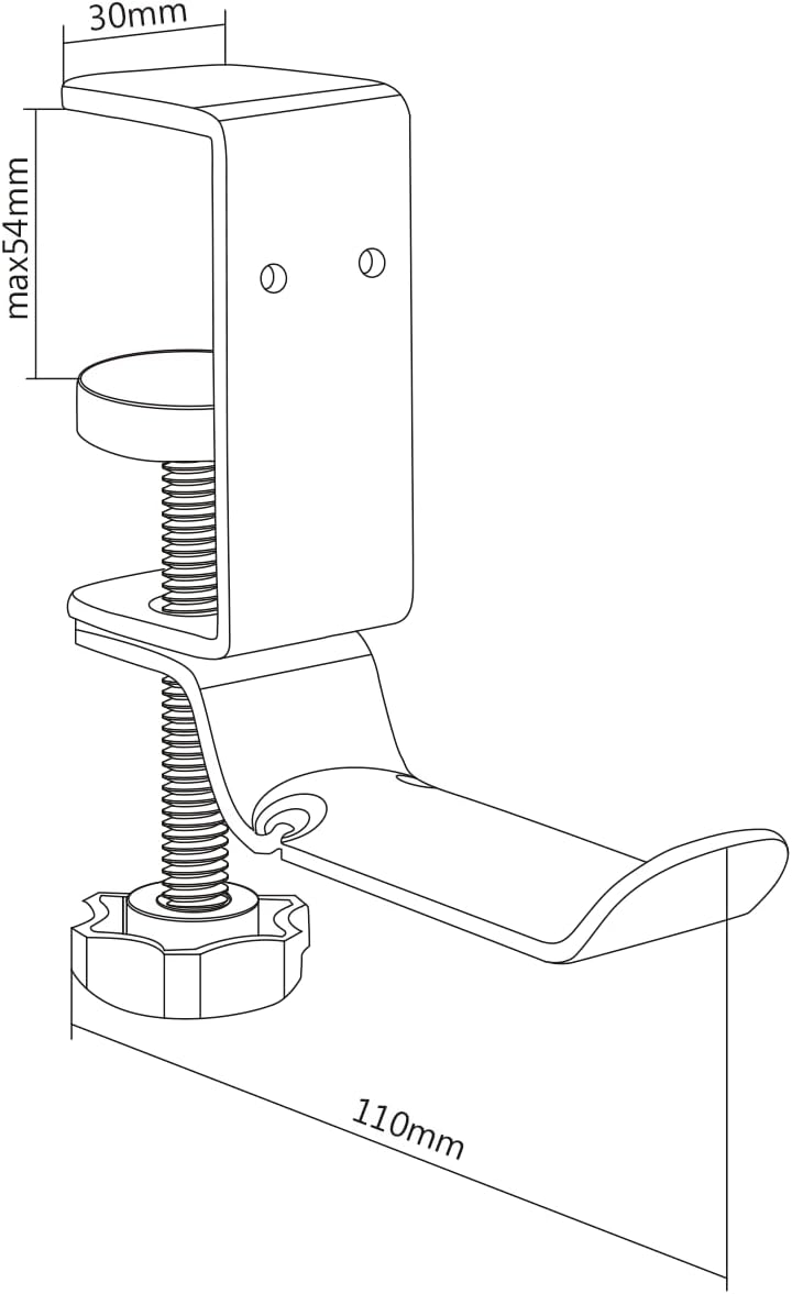 mywall HK4L Klemmbarer Universal Kopfhörerhalter - Headset Halterung für Schreibtisch - Verstellbare