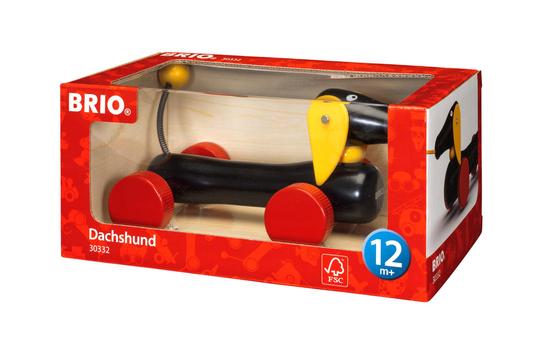 BRIO Nachziehtier - Dackel - Holzspielzeug für Kinder