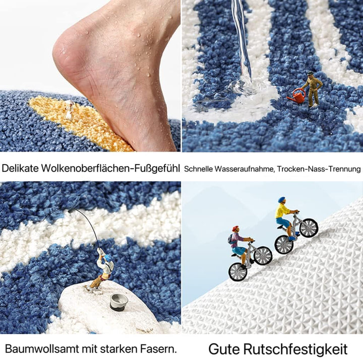 Yanen Badezimmerteppiche, extra weiche, saugfähige Mikrofaser-Duschmatten, rutschfeste, Dicke Plüsch