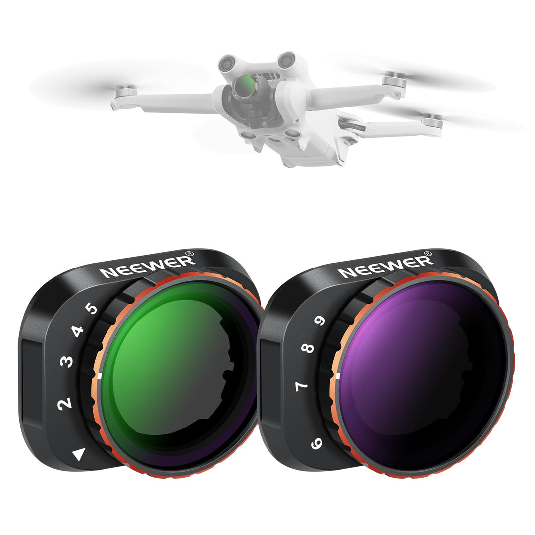 NEEWER Variables ND Filter Set kompatibel mit DJI Mini 3 Pro, ND2-32 (1-5 Stop) + ND64-512 (6-9 Stop