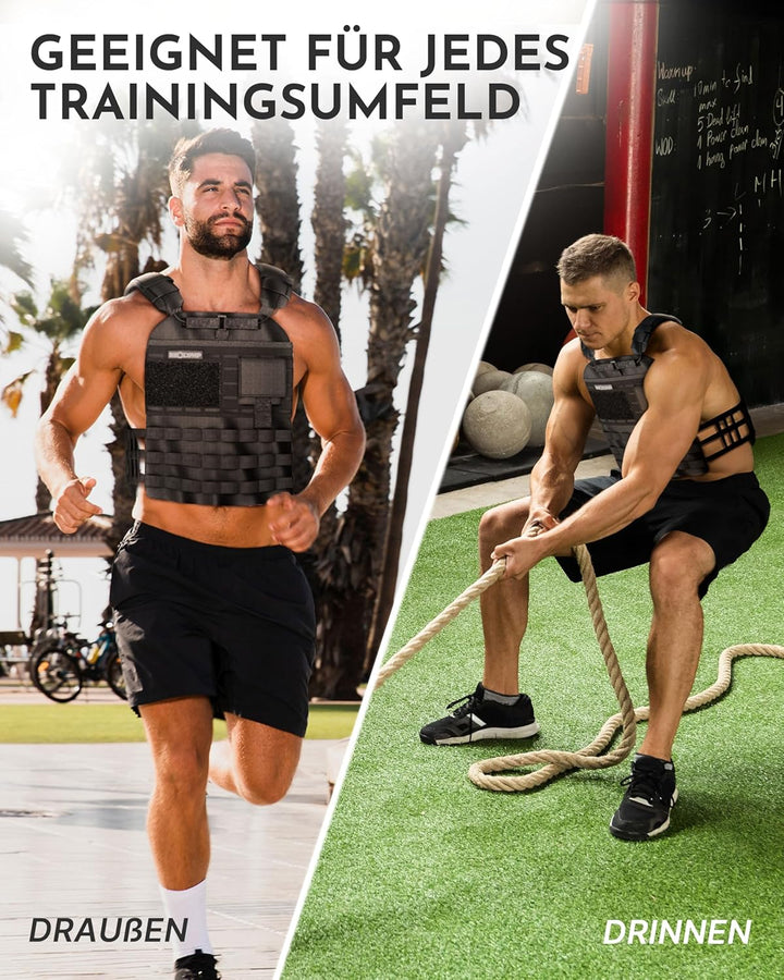 NEOLYMP Gewichtsweste – Unisex Weighted Vest – Plattenträger Weste mit Tasche – Kein Verrutschen – A
