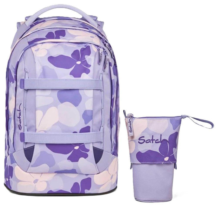 Satch Pack Schulrucksack Set 2tlg. inkl. Pencil Slider (Lilac Blossom), Lilac Blossom