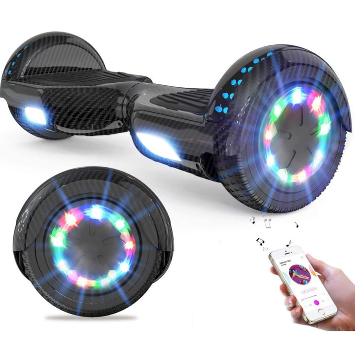 GeekMe Hoverboards 6.5”Zweimotoren 2-Rad-Hoverboards Hoverboards mit LED-Leuchten Bluetooth Color Sc