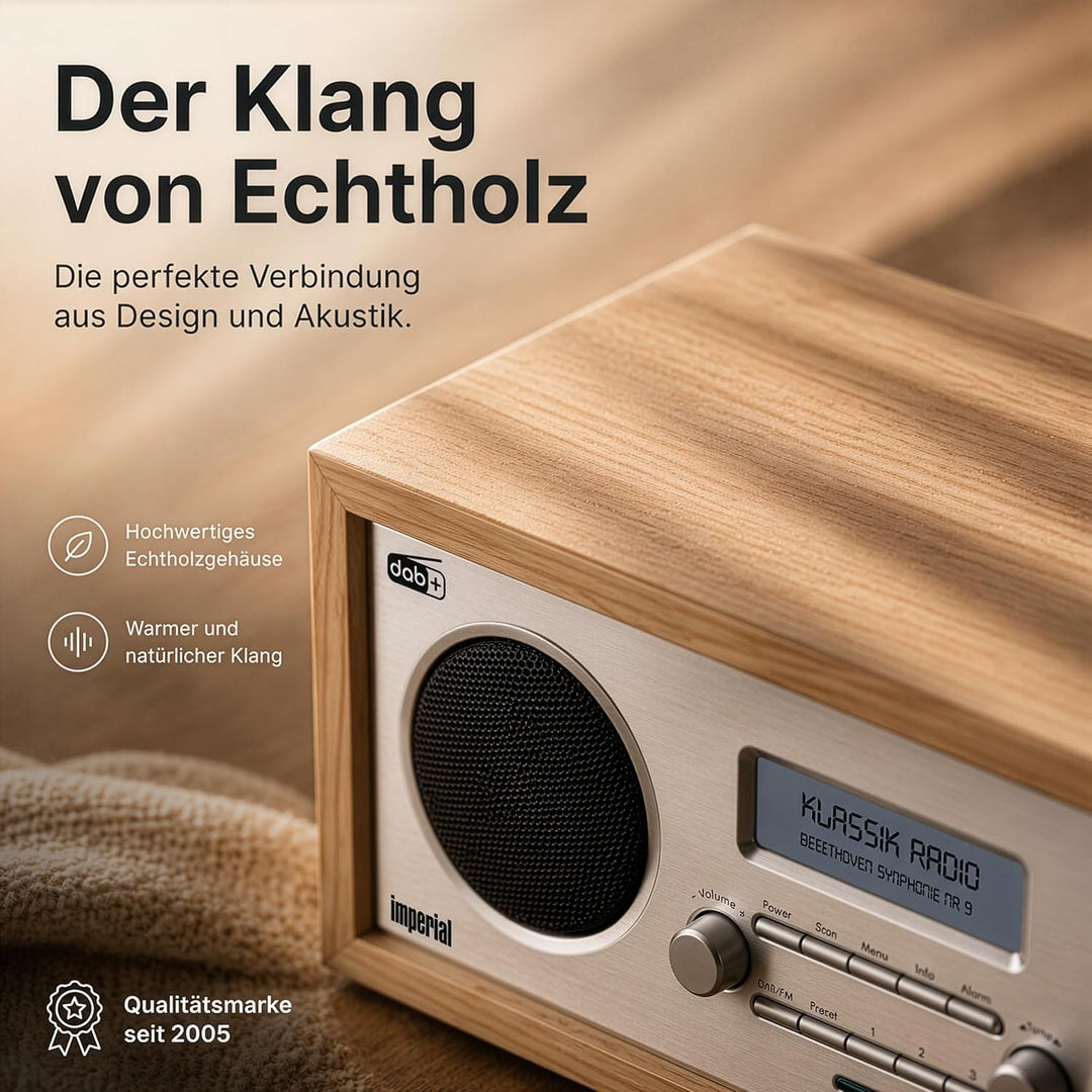 Imperial 22-130-00 Dabman 30 Digitalradio (DAB+/DAB/UKW, Aux In, inkl. Netzteil) braun Mono Braun, M