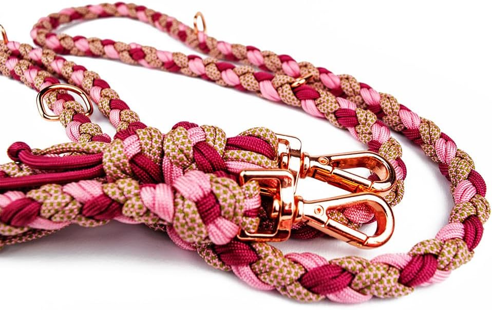 Hundeleine Tierluxe Foxy Handgemacht Paracord (Pink, L Lienelänge: 300 cm) Pink L Lienelänge: 300 cm