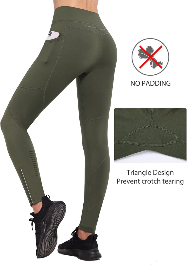 baleaf Thermoleggings Winter Damen Fahrradhose Lang mit Reissverschluss Warm Gefüttert Jogginghose R