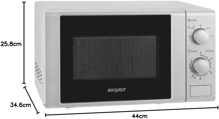 Exquisit® Mikrowelle, 700 W, 20 Liter, Drehteller 25 cm, modernes Design, lackierte Innenausstattung