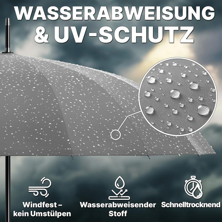 Royal Walk Regenschirm Gross Sturmfest Golf Schirm XXL Stabiler Stockschirm | Grosser Regenschirm fü