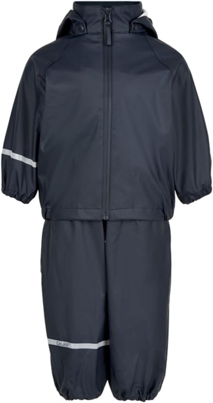 Celavi Unisex Kinder Basic Rainwear Set -Pu Rainwear set (1er Pack) 70 Dark Navy, 70 Dark Navy