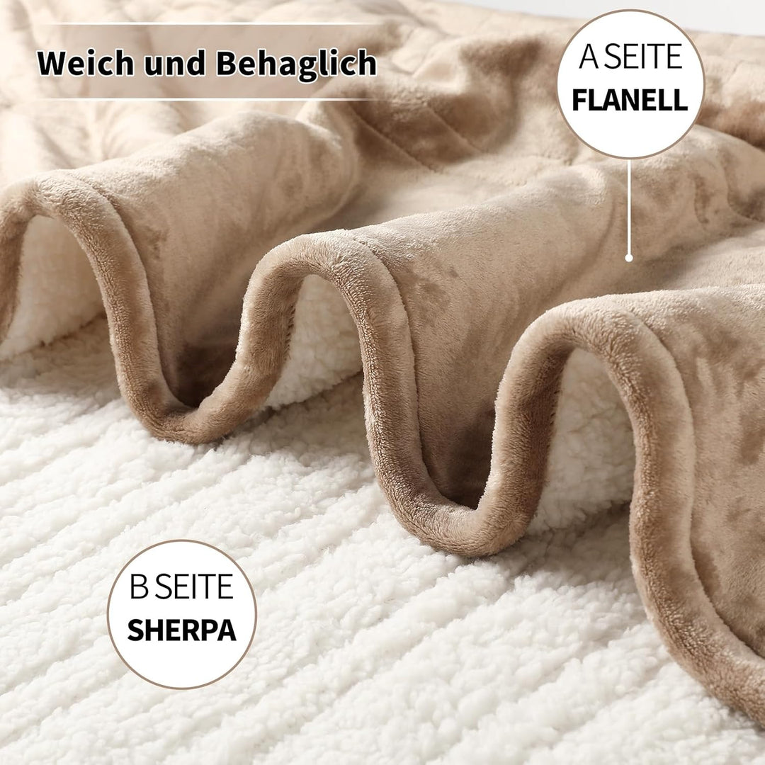 ESTINGO Heizdecke mit Abschaltautomatik 180x130cm, 6 Heizstufen, 10-Stunden-Timer, Überhitzungsschut