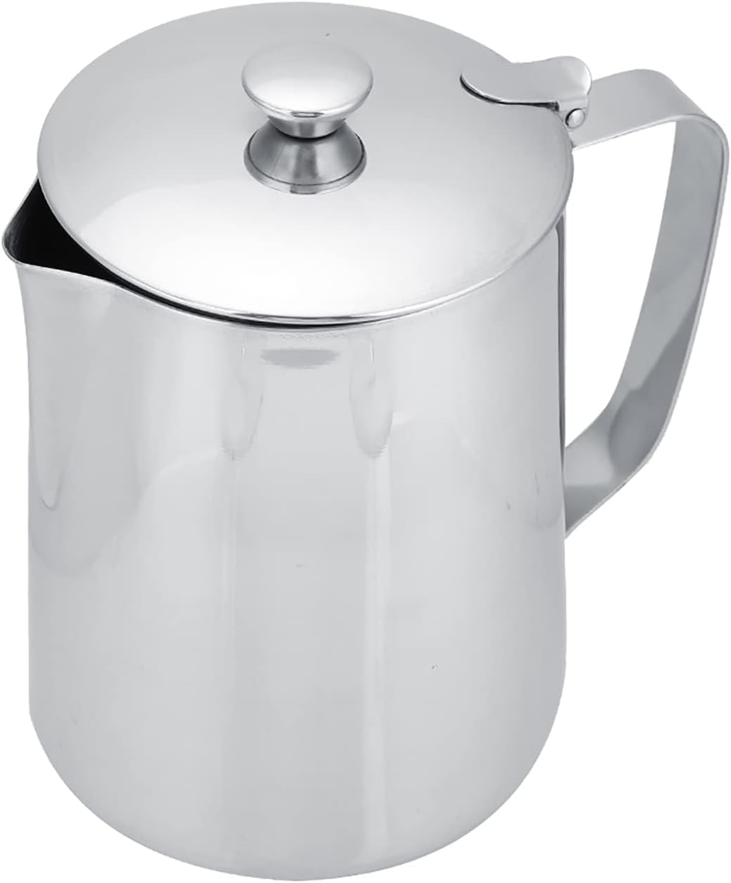Edelstahl-Kaffeetasse, Milchaufschäumkrug mit Deckel, Milchausgiesser mit Deckel für Milchkännchen,
