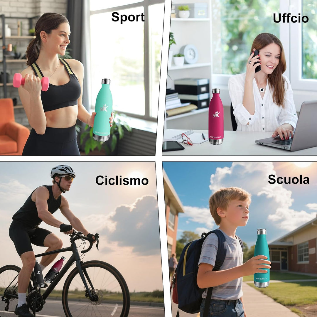 Trinkflasche Edelstahl, Trinkflasche 0 75 liter, BPA-Freie, Thermosflasche, Doppelwandige Vakuumisol