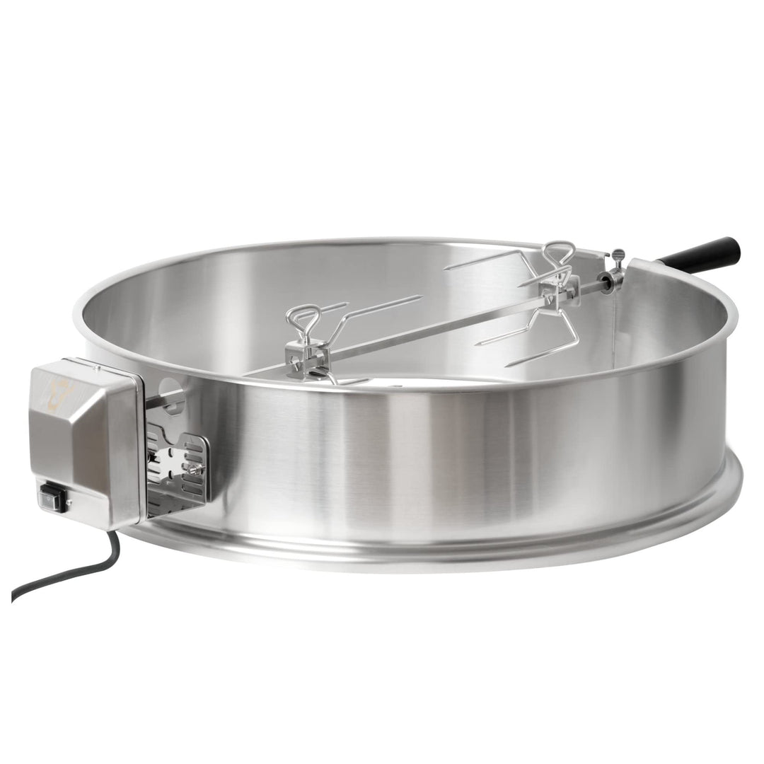 BBQ-Toro Edelstahl Grillspiess Set für 57 cm Kugelgrill, Rotisserie, Drehspiess für Holzkohle