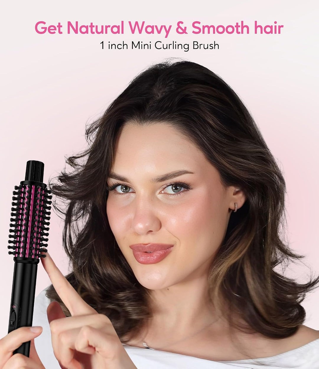 FARERY Mini Thermal Brush Heizbare Rundbürste 25mm für Locken & Volumen, Ideal für kurzes bis mittel