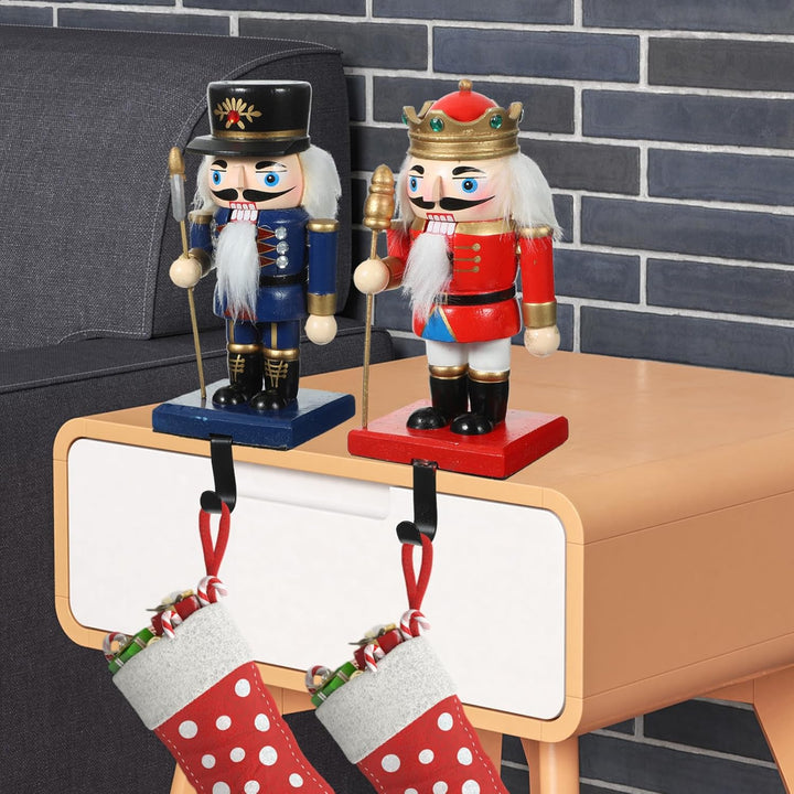 DEARMAMY Weihnachtsstrumpfhaken: 1 Satz Niedlicher Weihnachts-Nussknacker-Kleiderbügel Nussknacker-P
