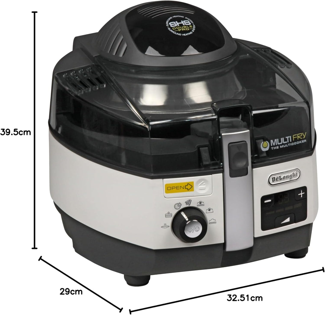 De'Longhi MultiFry Extra Chef FH1394 Heissluftfritteuse, Multicooker mit 1,7 kg Fassungsvermögen, 7