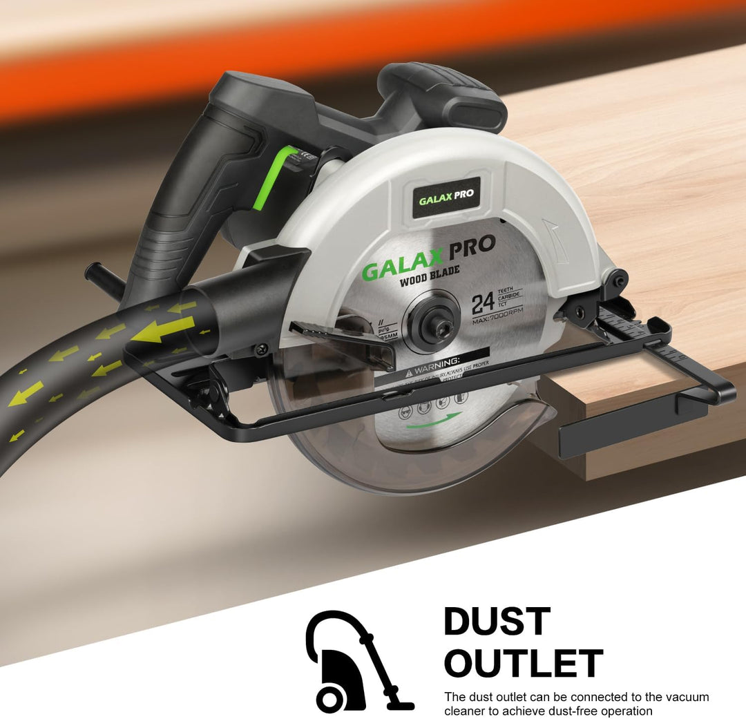 GALAX PRO 1400W Kreissägen, Maximale 6000RPM, Einstellbare Schnitttiefe und -winkel: 62 mm (90°) - 4