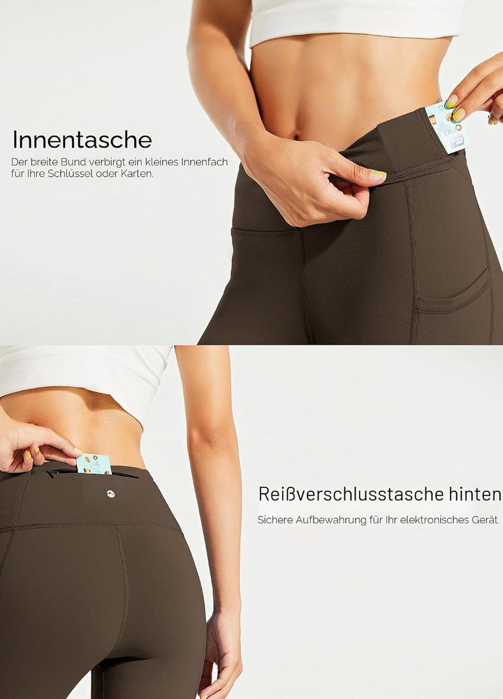 WILLIT Fleece gefütterte Leggings Damen Wasserbeständig Thermohose warme Winterhosen Yogahose Laufho