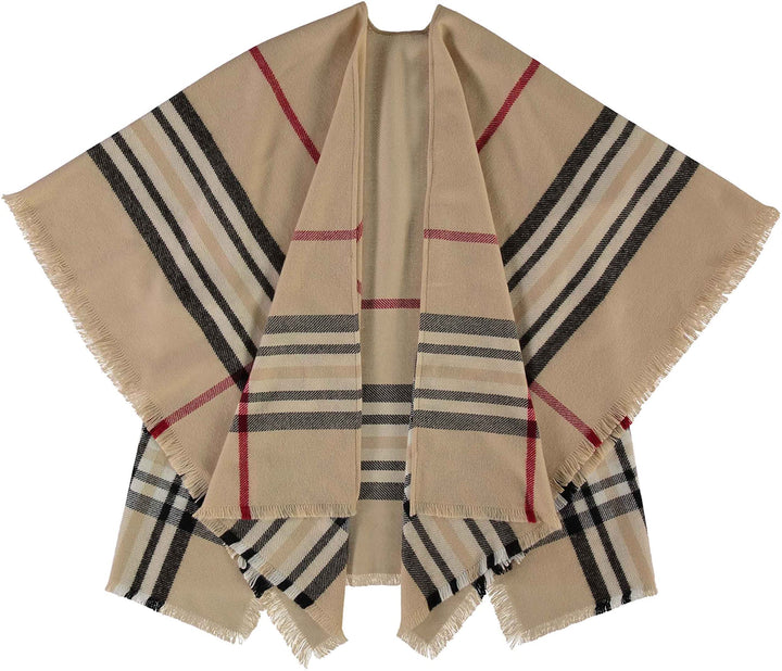 Giorgio Rimaldi® Poncho Damen Kariert - Hochwertiges Cape Aus Reinem Polyacryl - Wärmend & Hautfreun