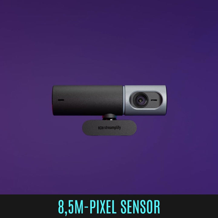 Streamplify CAM PRO 4K Webcam, 105° Weitwinkel, 8,5M Pixel Sensor, Eingebaute Stereo-Mikrofone, Auto