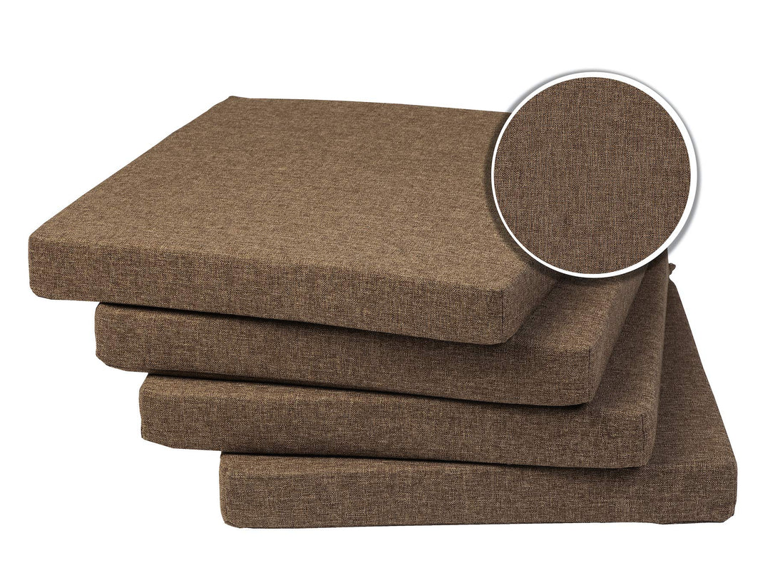 sunnypillow 4er Set Stuhlkissen mit Bindebänder - 40 x 40 x 3 cm - Sitzkissen Outdoor für Stühle/Bän