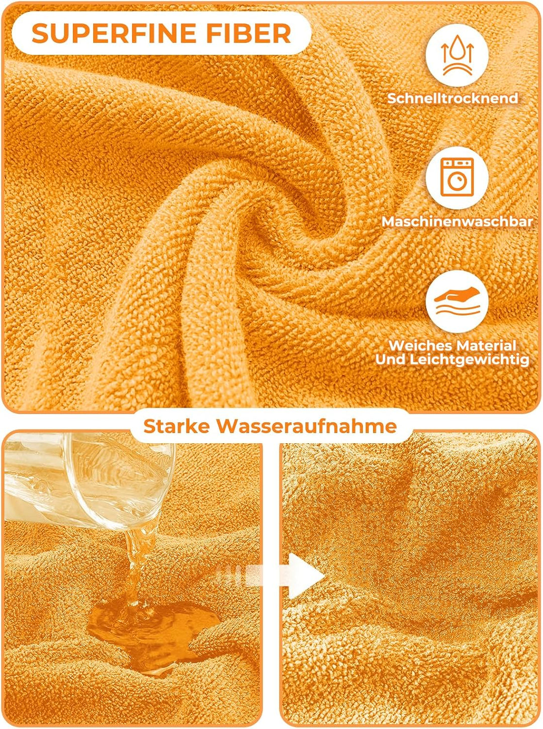 Bademantel für Hunde, Hundebademantel Aus Mikrofaser, Verstellbares Halsband Mit Klettverschluss Sch