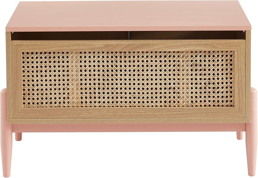 BAÏTA Spielzeugkiste Pablo Rosa und Rattangeflecht, Rosa