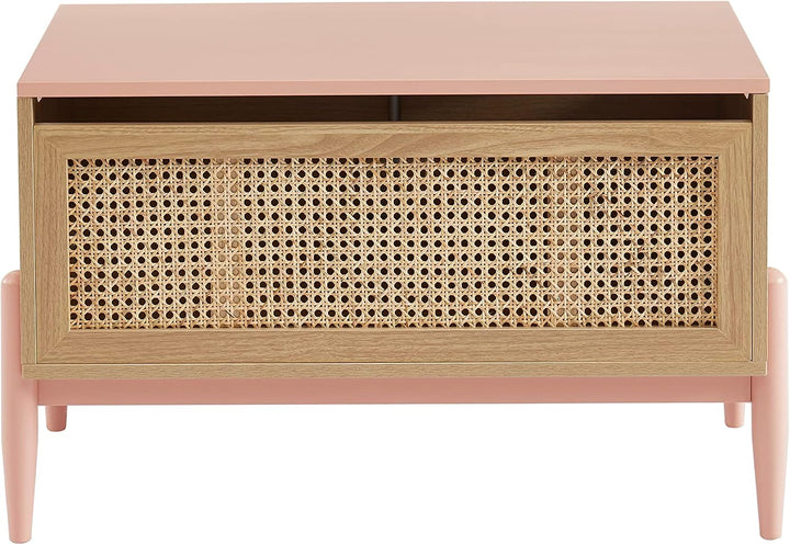 BAÏTA Spielzeugkiste Pablo Rosa und Rattangeflecht, Rosa