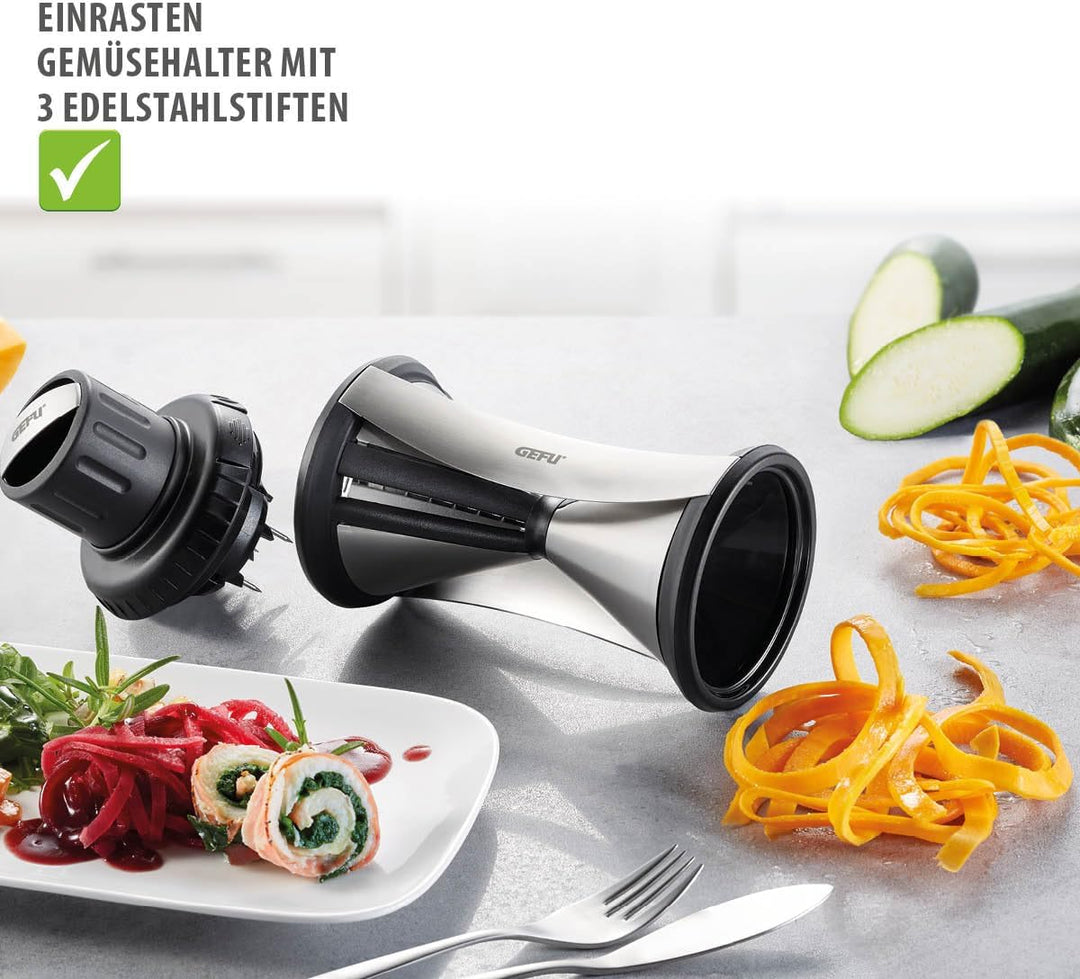 GEFU Spiralschneider SPIRELLI XL - Profi Spiral-Gemüseschneider für die Herstellung von Gemüse-Spagh