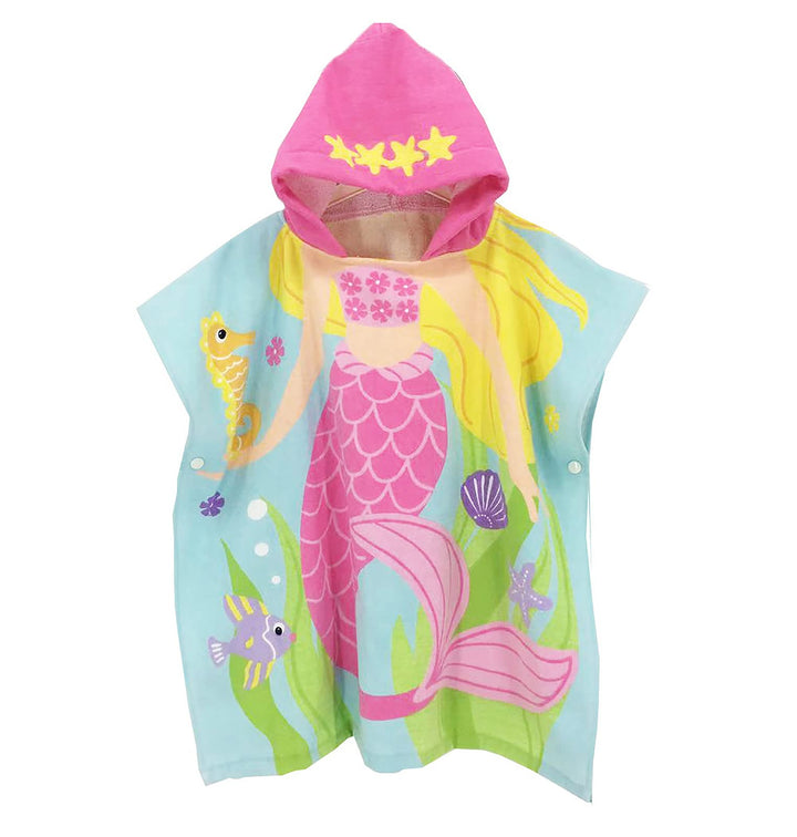 BANGSAUR Kinder Strand Pool Bad Kapuze Poncho Handtuch, 100 Baumwolle Surf Wickeltücher Wickel, Baby
