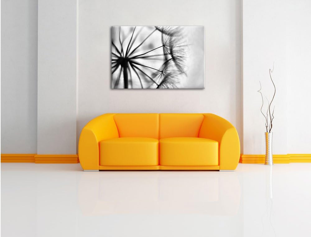 Pixxprint Weisse Pusteblumen/Format: 100x70cm / Leinwandbild fertig bespannt Wandbild Kunstdruck, 10