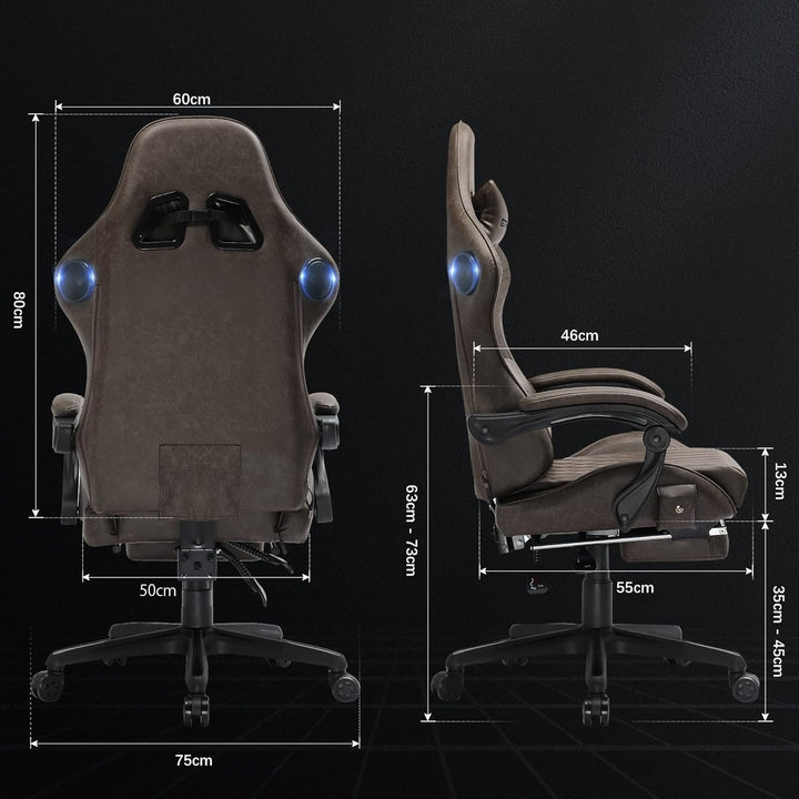 GTPLAYER Gaming Stuhl, Ergonomischer Gaming Sessel Schreibtischstuhl PC Gamer Racing Stuhl mit Fusss
