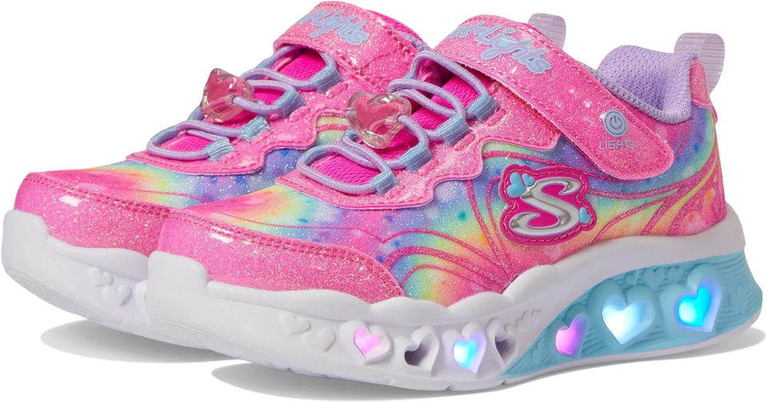 Skechers Girl's Adventure Blitz Hiking Boot 27 EU Hot Pink Sparkle Mesh Lavender Trim, 27 EU Hot Pin