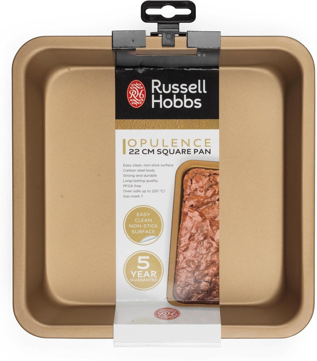Russell Hobbs RH02148GEU7 Opulence 22cm viereckige Backform, quadratische Tortenform, Backblech, Koh