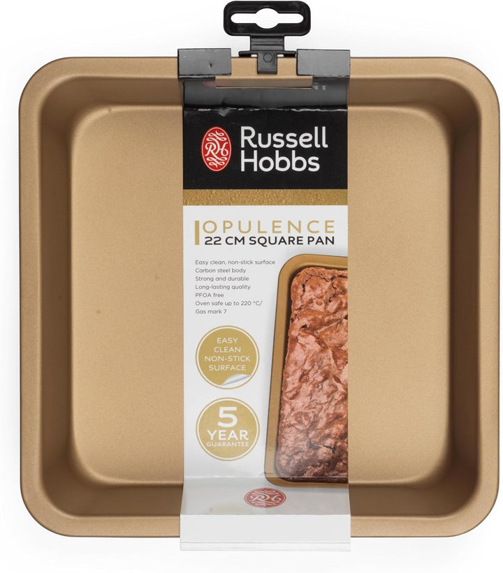 Russell Hobbs RH02148GEU7 Opulence 22cm viereckige Backform, quadratische Tortenform, Backblech, Koh