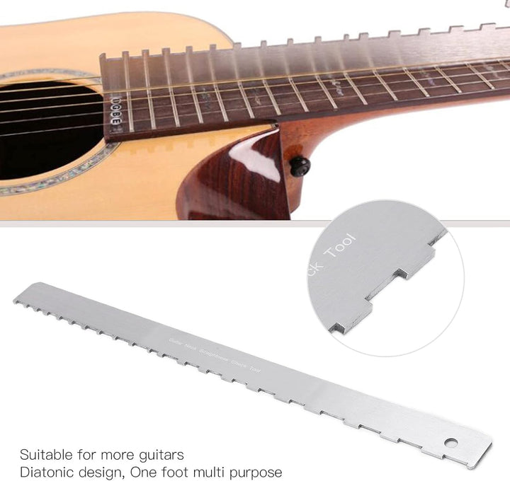 Gitarrengitarrenwerkzeug Eujgoov Aluminium Straight Edge Gitarrenhals Gekerbt Lineal Bund Rocker für