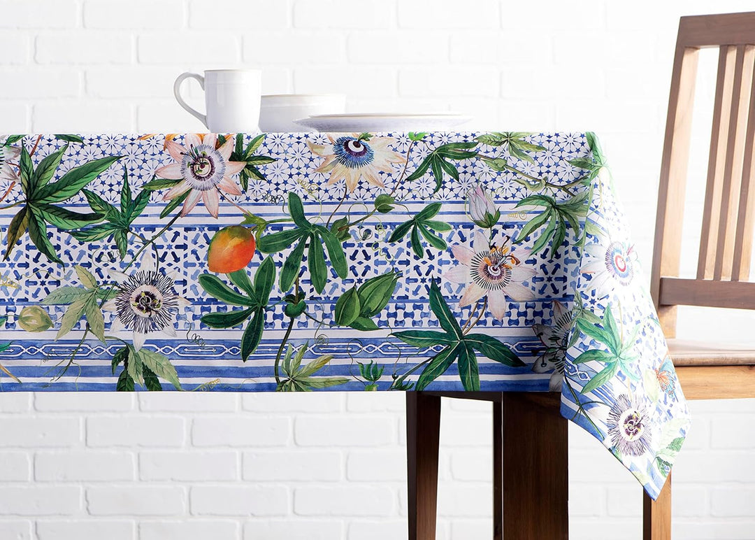Maison d' Hermine Tischdecke, 100% Baumwolle, 160cm x 220cm dekorative Tischdecke, waschbar, quadrat