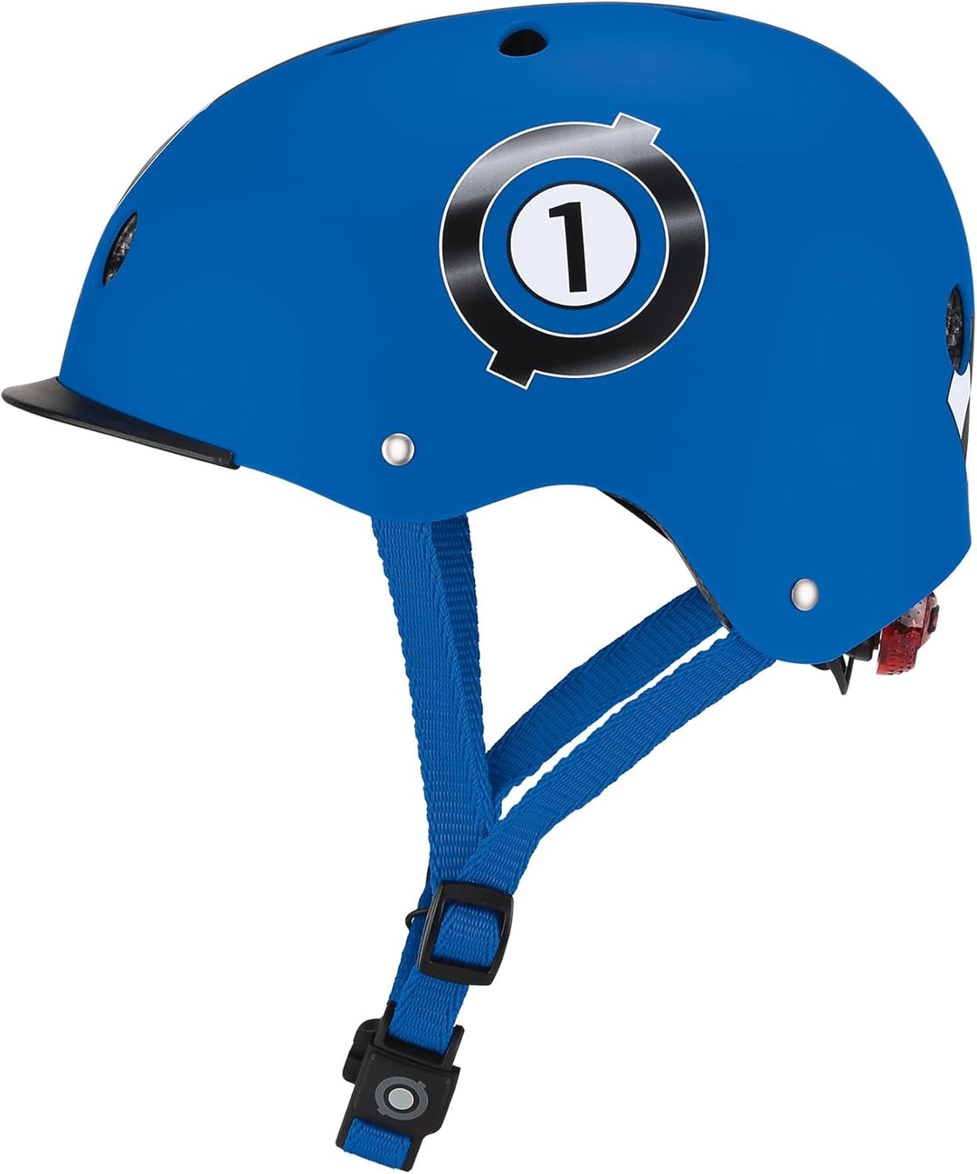 Globber Unisex Jugend Junior Elite Helm Racing Design kinderhelm, dunkelblau, Taille XS-S