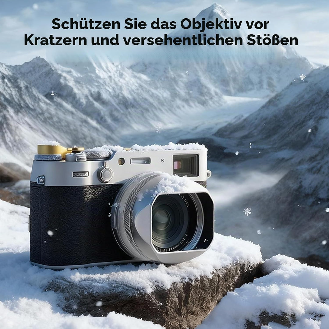 Haoge Quadratische Gegenlichtblende aus Metall für Fuji X100VI Fujifilm FinePix X100V X100F X100 X10