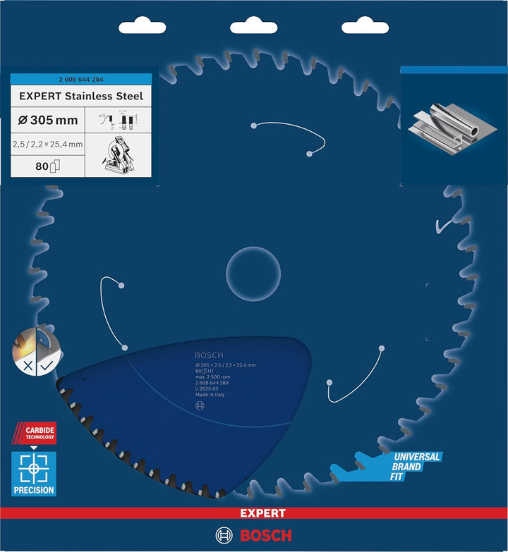 Bosch Accessories Kreissägeblatt Expert for Stainless Steel (Edelstahl, 305 x 25,4 x 2,5 mm, 80 Zähn