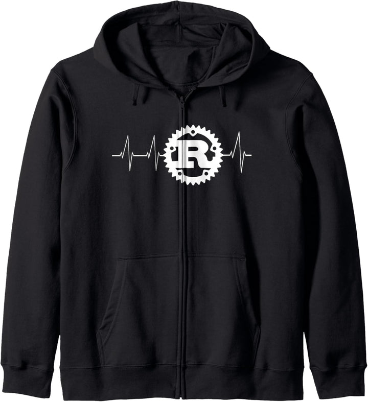 Rost Programmierlogo Herzschlag Design Geschenk Kapuzenjacke