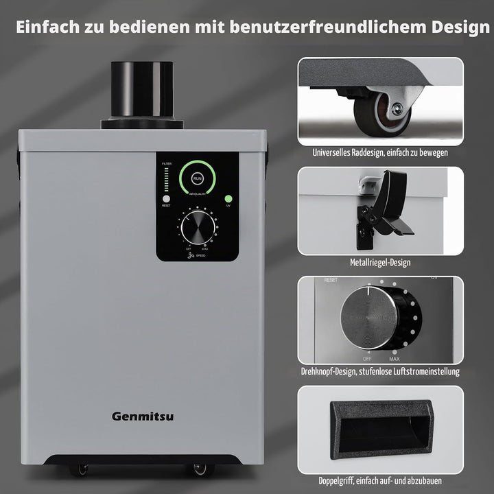 Genmitsu MD13 Rauchreiniger für Genmitsu L8, Rauchabsauger mit Vierschichtfiltration, LED-Schnittste