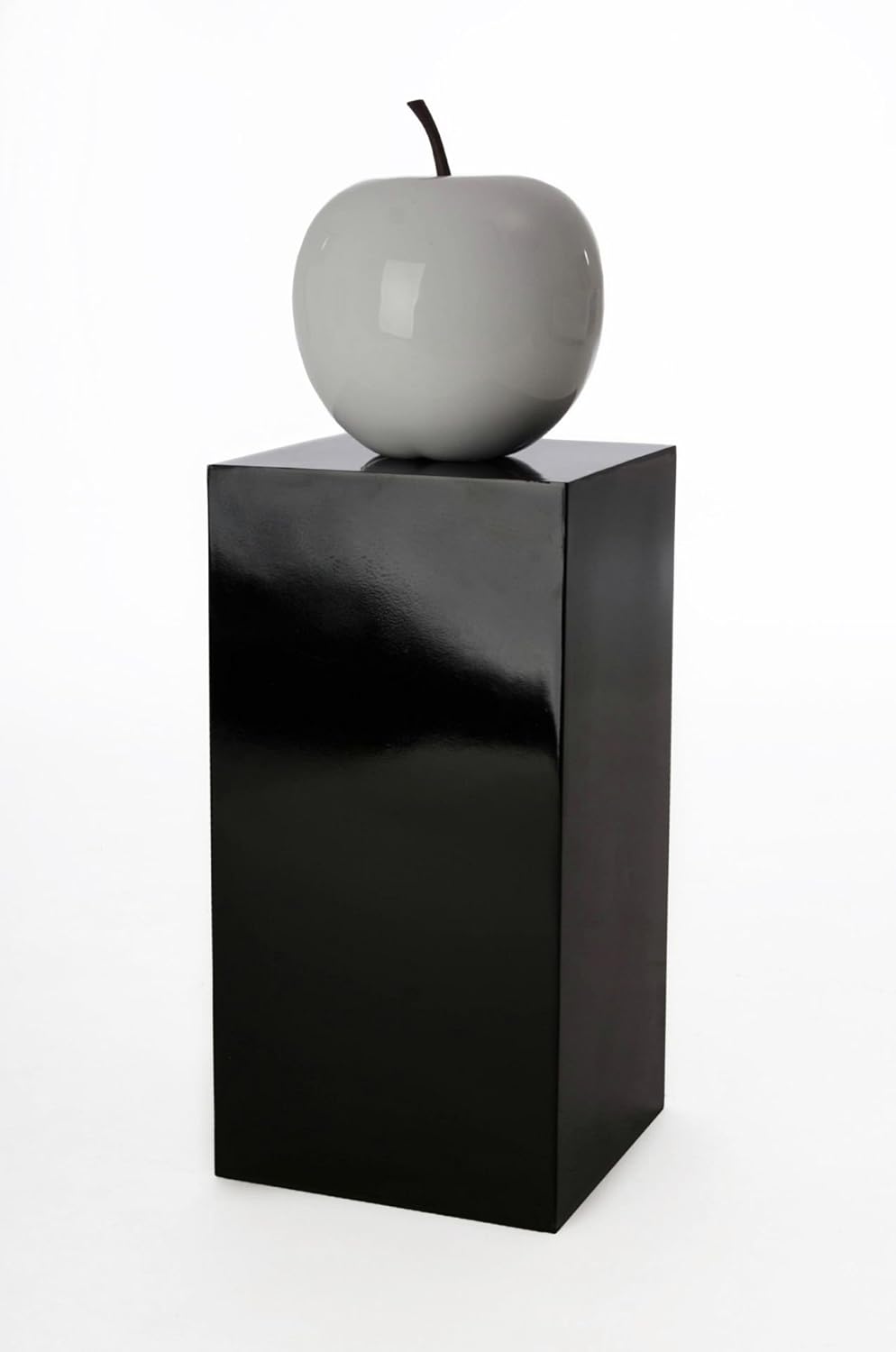 VIVANNO Podest Deko-Säule Stele Blumenständer Fiberglas Schwarz Hochglanz 30x30x60 Schwarz Hochglanz