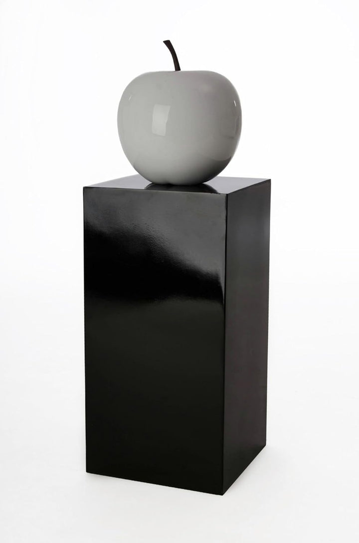 VIVANNO Podest Deko-Säule Stele Blumenständer Fiberglas Schwarz Hochglanz 30x30x60 Schwarz Hochglanz