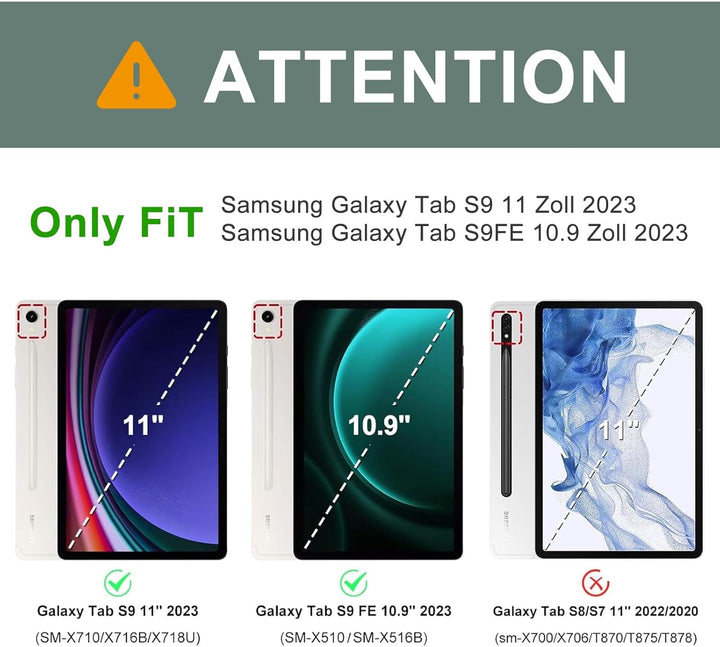 IVEOPPE Tastatur für Samsung Galaxy Tab S9FE/S10FE 10.9", Hülle Tastatur Galaxy Tab S9/S10FE 2025, M